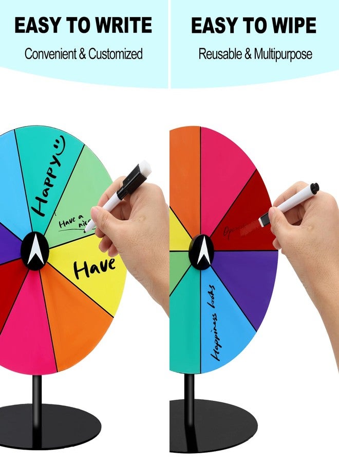 Airpark Prize Wheel Dry Erase 8 Inch Spinning Wheel for Prizes All Metal Tabletop Roulette Wheel of Fortune for Party Birthday Wedding Housewarming Christmas New Year Graduation and Carnival Games - Image 4